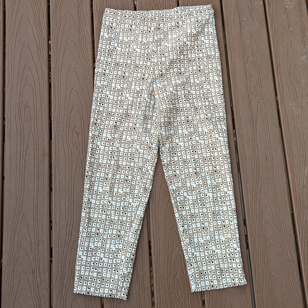 LYNN RITCHIE SILVER stretch ankle pants S